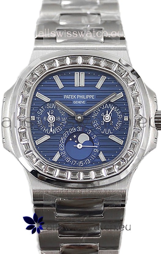 Patek Philippe Nautilus 5740 Perpetual Calendar Stainless Steel Blue Dial Swiss Replica Watch 