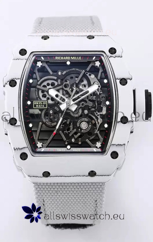 Richard Mille RM35-01 Rafael Nadal Carbon Fiber Casing with Genuine Tourbillon Super Clone Watch