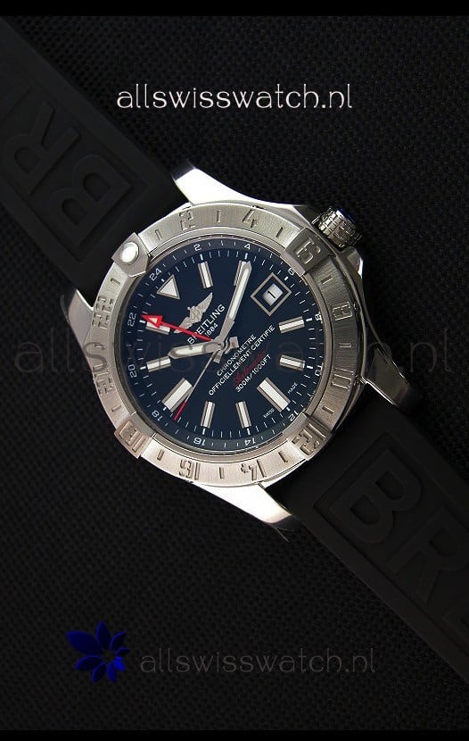 Breitling Avenger II GMT Swiss 1:1 Mirror Replica Watch in Black Dial 