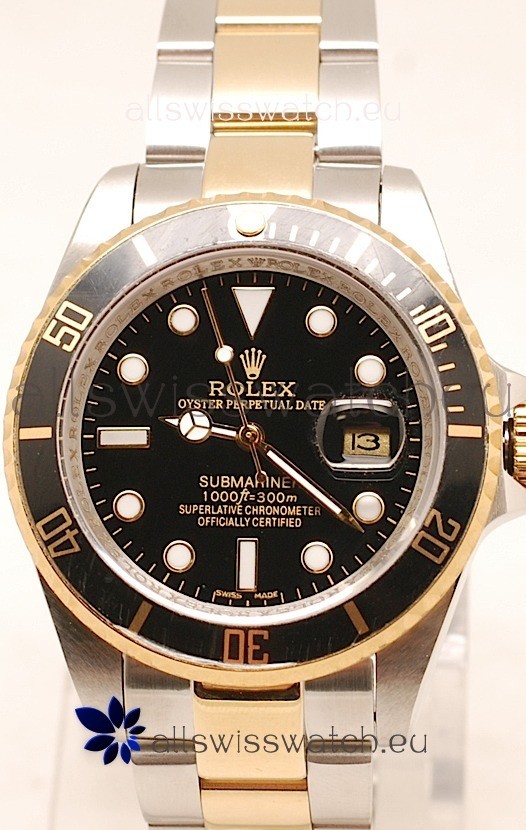 Rolex Submariner Two Tone Swiss Replica Watch Ceramic Bezel