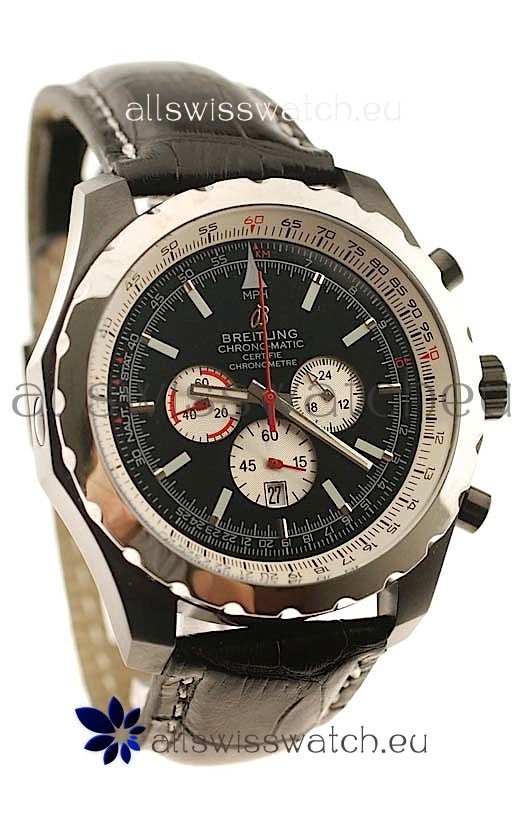 Breitling Chrono-Matic Chronometre Japanese Replica Watch in Black Strap