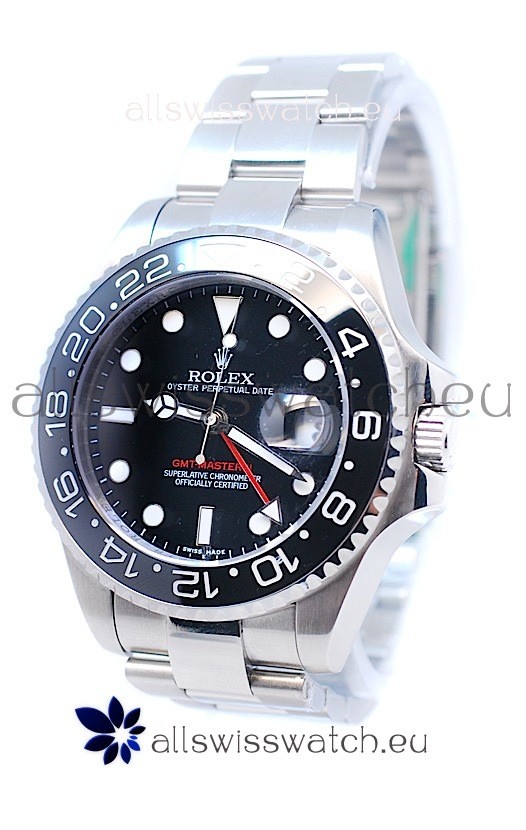 Rolex GMT Masters II 2011 Edition Swiss Replica Watch in Black Cerarmic Bezel