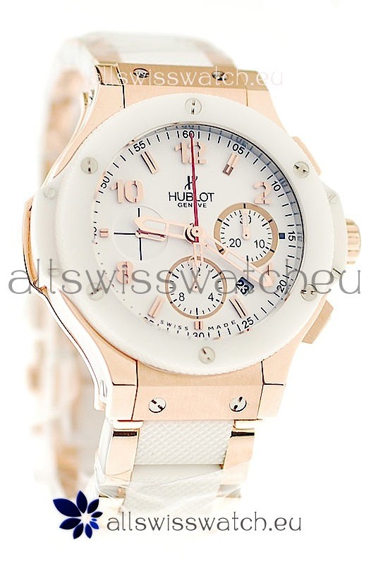 Hublot Big Bang 18K Pink Gold Casing Swiss Watch 