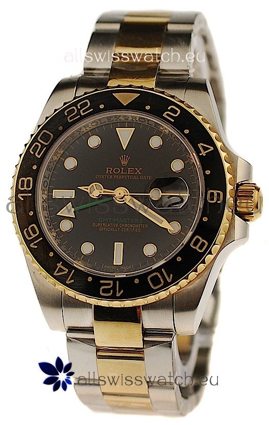 Rolex GMT Masters II Swiss Replica Two Tone Watch 