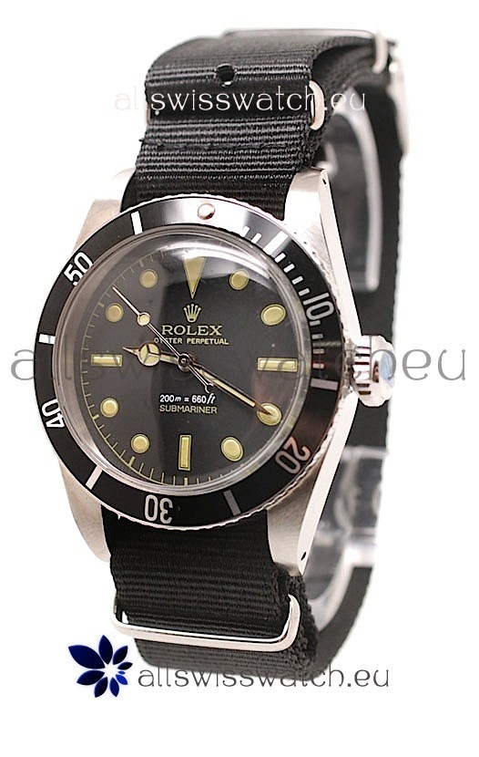Rolex Submariner Swiss Watch Black Nylon Strap Watch