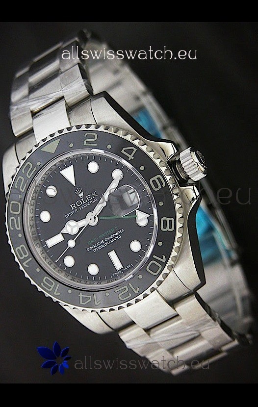 Rolex GMT Master II Swiss Replica Watch in Ceramic Bezel - 1:1 Mirror Replica