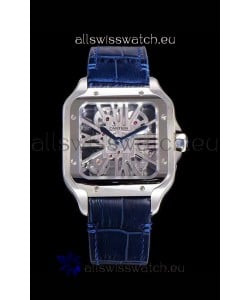 Cartier Santos DUMONT Skeleton Watch in Stainless Steel Swiss Watch 