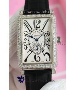 Franck Muller Long Island Ladies Replica Watch in Swiss Quartz Movement Leather Strap