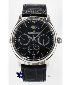 Jaeger LeCoultre Super Clone Master Ultra-Thin Perpetual Calendar Black Dial Watch