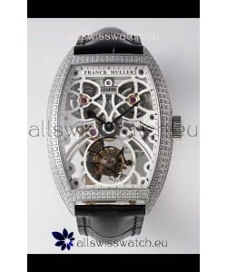 Franck Muller Fast Tourbillon Edition 1:1 Mirror Swiss Replica Watch in Diamonds Casing 