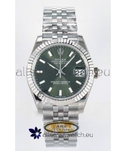 Rolex Super Clone Datejust ETA 2688 Movement 31MM Stainless Steel Case Green Dial Watch