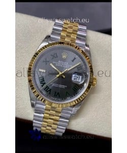 Rolex Datejust 36MM Cal.3135 Movement Swiss Replica Watch in 904L Steel Two Tone Grey Dial