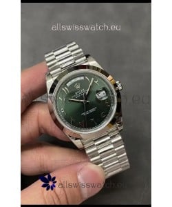 Rolex Day Date Presidential Stainless Steel Olive Green Arab Dial Watch 40MM - 1:1 Mirror Quality