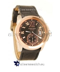 Calibre de Cartier Japanese Replica Pink Gold Watch 