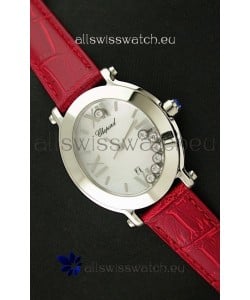 Chopard Happy Sport Ladies Japanese Replica Watch in Red Strap