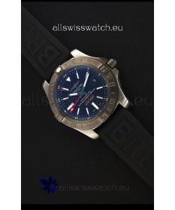 Breitling Avenger II BlackSteel GMT Swiss Replica Watch Rubber Strap 1:1 Mirror Replica Watch