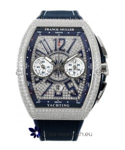 Franck Muller Vanguard V45 Chronograph 904L Steel Diamonds Embedded Dial Swiss Replica