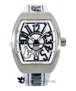 Franck Muller "Fr2nck" Vanguard Rabbit Edition Swiss Replica Watch in Steel Casing