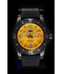 Breitling Superocean Automatic 46 Black Steel - Yellow Dial in DLC Coated Casing 