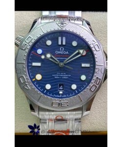 Omega Seamaster 300M Co-Axial Master Chronometer Blue Dial Titanium Bezel - 1:1 Mirror Replica