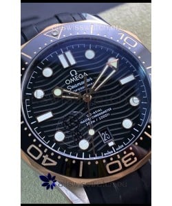 Omega Seamaster 300M Co-Axial Master Chronometer Black Dial Two Tone Casing 1:1 Mirror Replica