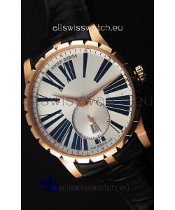 Roger Dubuis Excalibur RDDBEX0587 Pink Gold Steel White Dial Swiss Replica Watch