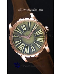 Roger Dubuis Excalibur Steel Case Green Dial Swiss Replica Watch
