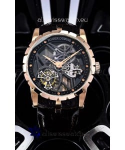 Roger Dubuis Excalibur Spider Flying Tourbillon Skeleton Rose Gold Casing 42MM 1:1 Mirror Swiss Watch