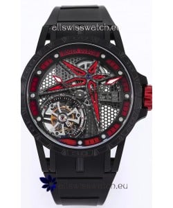 Roger Dubuis Excalibur Spider Pirelli Edition DLC Coated Titanium 1:1 Genuine Tourbillon Replica Watch 