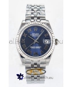 Rolex Super Clone Datejust ETA 2688 Movement 31MM Stainless Steel Blue Roman Dial Watch 