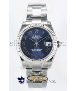 Rolex Super Clone Datejust ETA 2688 Movement 31MM Stainless Steel Blue Roman Dial Watch 