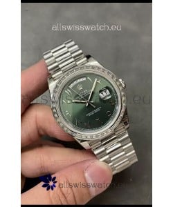 Rolex Day Date Presidential Stainless Steel Olive Green Arab Dial Watch 40MM - 1:1 Mirror Quality