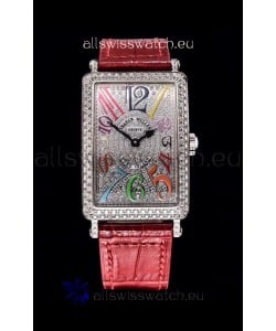 Franck Muller Long Island Color Dreams Ladies Swiss Watch in Pink Strap