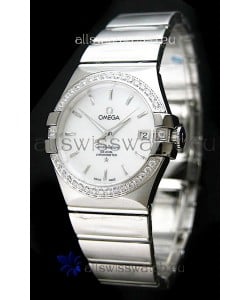 Omega Constellation Mens Swiss Automatic Watch in White Dial - 1:1 Mirror Replica 