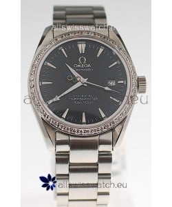 Omega SeaMaster CO AXIAL Swiss Replica Watch in Diamond Bezel