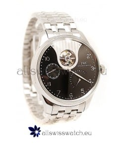 IWC Portuguese Tourbillon Mystere Replica Watch in Black Dial