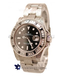 Rolex GMT Masters II 2011 Edition Swiss Replica Watch with Diamonds Casing and Bezel