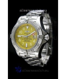 Breitling Chronomat Swiss Replica Watch in Steel Strap Yellow Dial