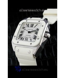 Cartier Santos Swiss Replica Watch in White Dial