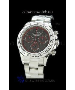 Rolex Daytona Cosmograph Swiss Replica Steel Watch in Red Subdial