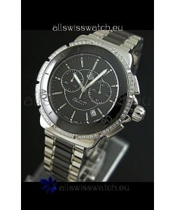 Tag Heuer Formula 1 Chronograph Swiss Replica Ceramic Ladies Watch in Diamond Bezel